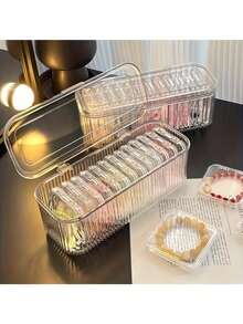 1PC/15PCS Bracelet Storage Box, Transparent Acrylic Anti-Oxidation, Portable Jewelry Box For Crystal Bracelets, Nail Art Accessories, Beads, Bracelets, Durable Stackable High Quality - Transparent - View 7