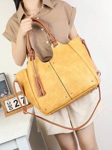 Handbag With External Coin Purse And Toiletry Bag, Shoulder Strap And Large Crossbody Strap - Silver - View 2