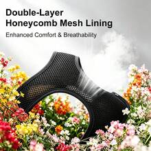 Dog Harness And Leash Set, Floral Pattern Double-Layer Breathable Mesh Vest Harness, Adjustable Soft Durable Pet Walking Leash Set, Suitable For Small And Medium Dogs - Black - View 7