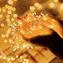 USB Powered Firework Copper Wire Fairy Lights, 3 Color Modes Warm White/Cool White/RGB, Bendable Branch Shape LED String Lights For Bouquet, Vase & Table Home Decor - Silver - View 2