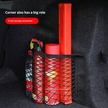 1pc 25*30cm Car Trunk Hook-And-Loop Elastic Mesh Bag, Car Trunk Storage Organizer, Car Interior Storage Bag, Car Storage Bag - Car Cargo Net - View 2