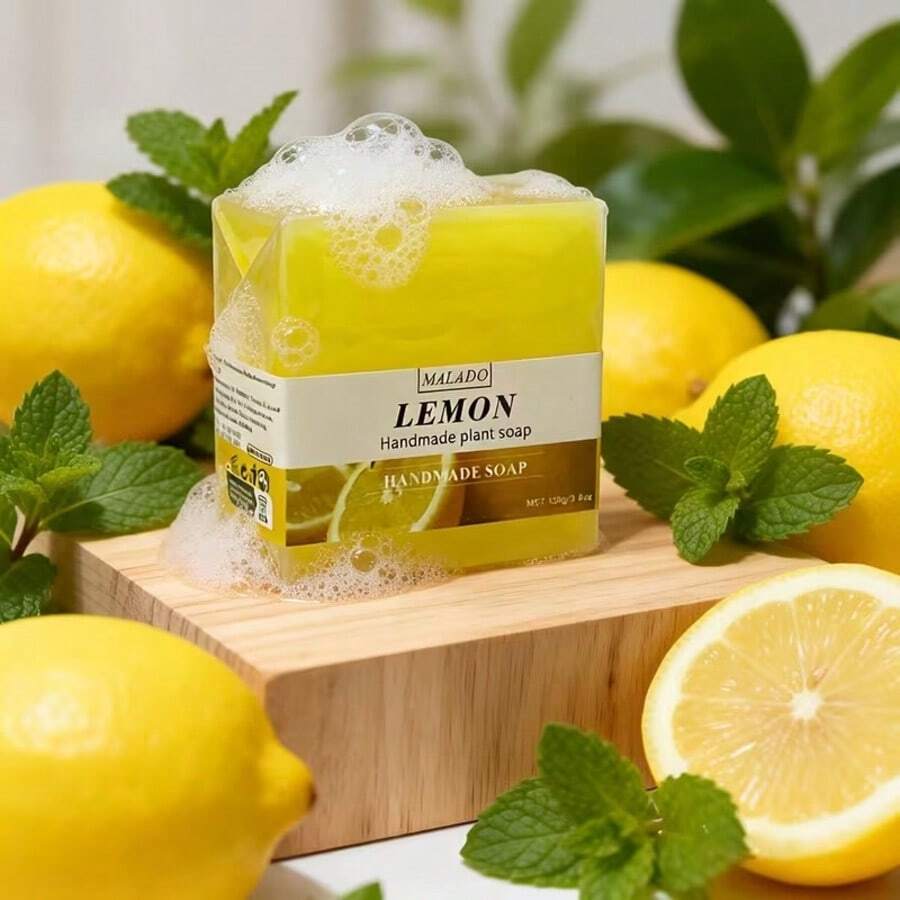 Handmade Lemon Facial And Body Cleansing Soap, Rich Lather, Suitable For All Genders - Lemon - View 1