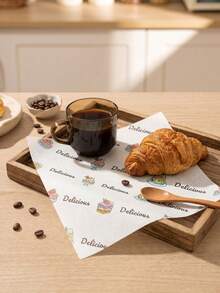 200pcs Food Paper, Sandwich Paper, Baking Decoration Greaseproof Paper, Suitable For Toast, Cake, Dessert, Bread And Tray Liners 50/100/200pcs - Multicolor - View 4