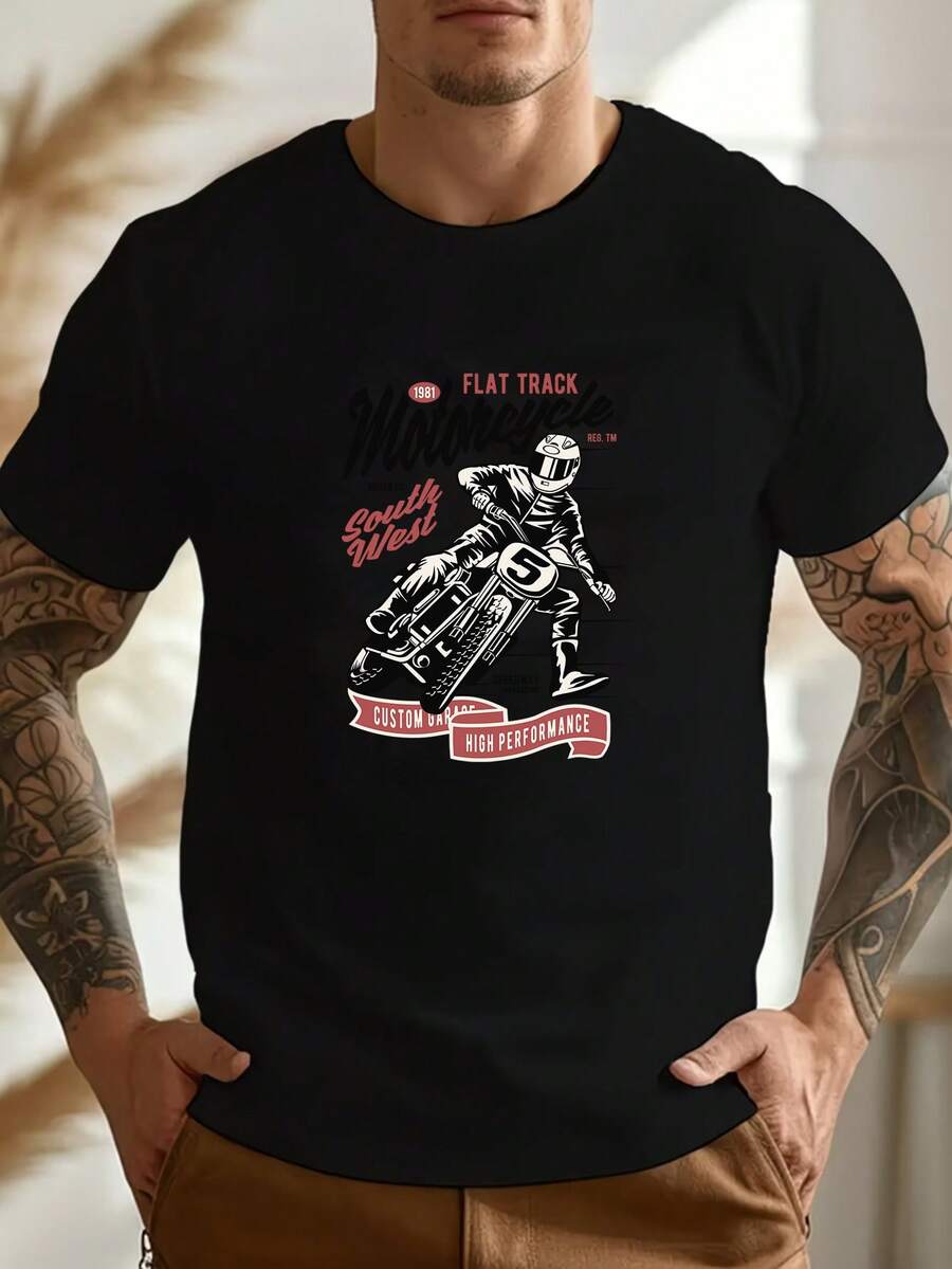 Men T-Shirts - 黑色 - 查看 1