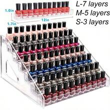 3/5/7Level Acrylic Transparent Multi-Layer Nail Polish Display Stand Lipstick Storage Box Plastic Nail Salon Cosmetic Tabletop Display Rack Professional Manicure Tools Accessories - Multicolor - View 1