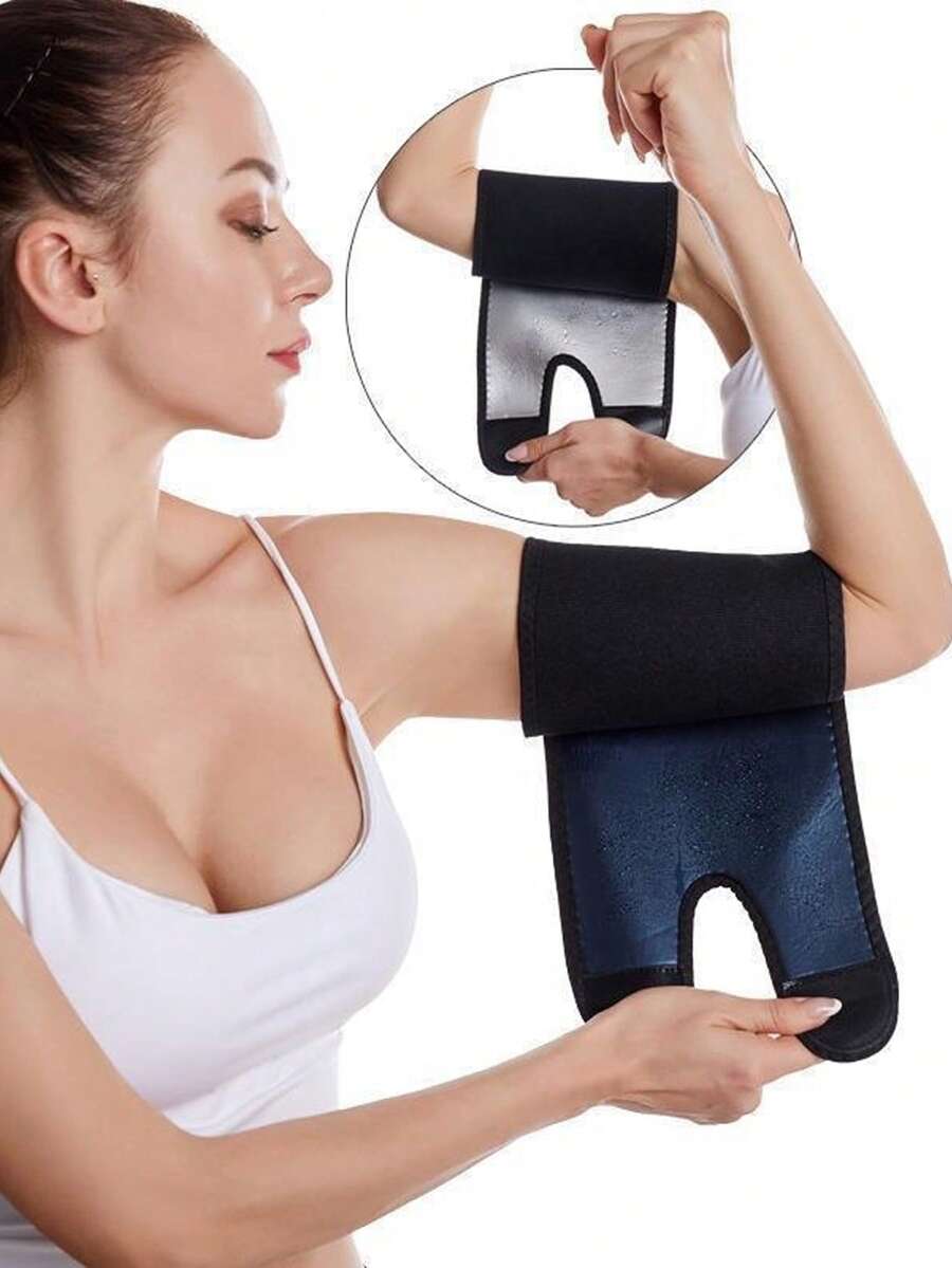 4pcs/Set Unisex Sauna Arm Shaping Bands For Sports Training And Fitness Sweat-Inducing Arm Sleeves With Silver Sauna Coating Inside, Gym Accessories