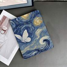 1件星空白色蝴蝶油畫平板保護殼，附筆槽，相容 iPad 10代智能保護殼/Air 13(M3 2025)/Air 11/11(A16 2025)，相容 OPPO Pad，相容 MatePad，相容 Vivo Pad，相容 Honor Pad，相容 Xiaoxin Pad - 彩色 - 查看 4