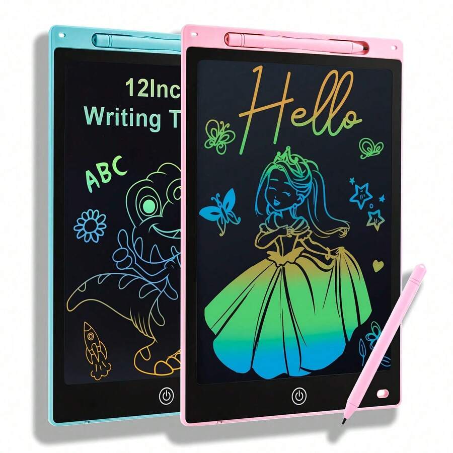 1pc 12-Inch Colorful LCD Writing Tablet, Doodle Drawing Board, Home Message Board, Multi-Functional Office Stationery