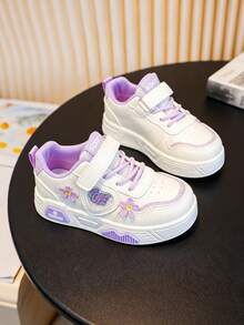 Boys Girls Fashion Casual Kids Sneakers Hook And Loop Spring Autumn New Style Boys Sports Shoes Student White Shoes Suitable For All Seasons - Black - View 3