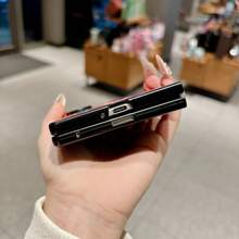 Funda protectora plegable magnética compatible con Samsung FOLD8 8U, diseño minimalista - Negro + tapa frontal estándar - Ver 4