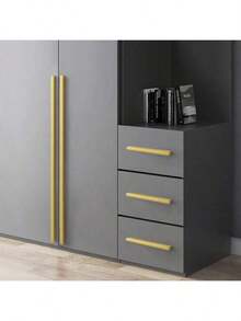 Furniture Handles, Black & Gold Cabinet And Wardrobe Pulls, Solid Aluminum Kitchen Cabinet Handles, Long Cabinet Drawer Pulls - Multi-color - View 6