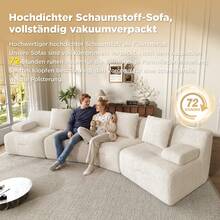 Sofa Beige Made Of Corduroy For Living Room - 米色 4 人座 - 查看 7