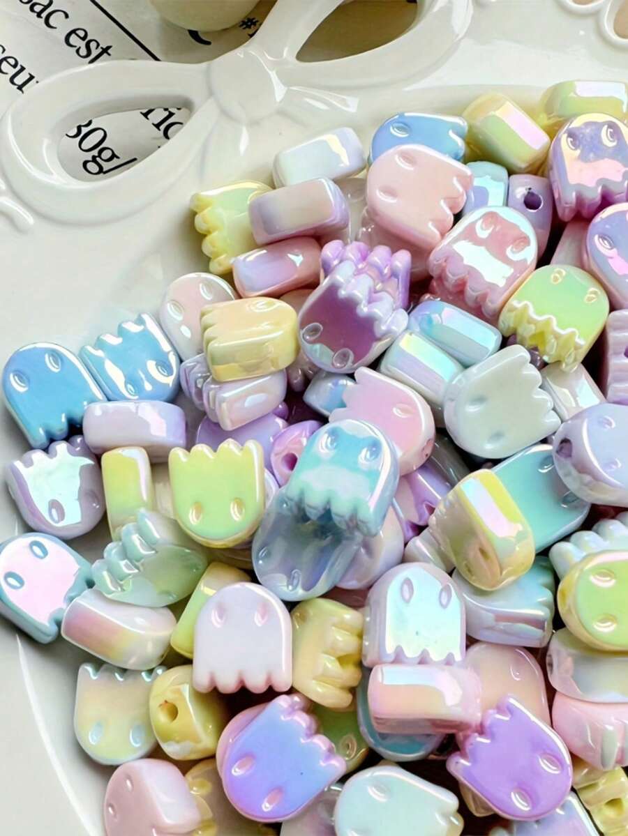 20pcs/Acrylic Ghost Beads Set, Suitable For Jewelry Making And Handmade Crafts - Multicolor - View 1