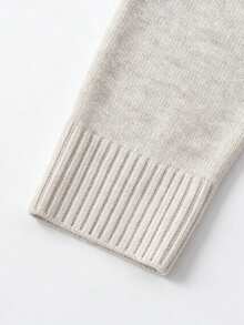 SEREN Sweater Kerah Setengah Resleting Musim Gugur/Dingin Terbaru, Atasan Abu-abu Muda dengan Potongan Longgar, Cocok untuk Perjalanan Sehari-hari, Jalan-jalan, dan Acara Lainnya - Light Grey - View 9