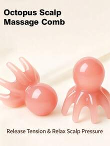Sisir Pijat Kulit Kepala Gurita Mini, Alat Pijat Kepala Portabel 8 Cakar, Penggaruk Kepala Halus, Pereda Stres, Stimulator Kepala, Alat Pijat Genggam Ringkas, Cocok untuk Rumah, Perjalanan, Kantor, Unisex - MultiWarna - View 3
