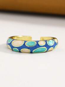 6pcs/1pc Elegant Vintage Colorful Oil Drop Pattern Enamel Ring Set, Personalized Fashion Fairy Style Women's Open Ring Jewelry Set, Suitable For Daily Wear, Party, Vacation, Casual, Date, Holiday, Gift For Friends, Family, Couples - Multicolor - View 10