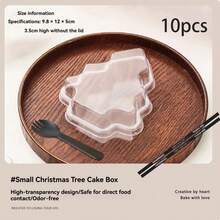 2/10/15pcs Christmas Tree Shaped Transparent Plastic Dessert Boxes With Lids, Clear Storage Containers For Cupcakes, Muffins, Cookies, Candies, Chocolates, Baked Sweets, Christmas Party Favors, Holiday Table Decor, Gift Supplies - View 14
