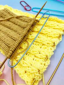Locking Aluminum Knitting Needle Set, Large Non-Slip Fixed Needles, Secure Grip And Anti-Slip, Suitable For Sweater And Shawl Making - Multicolor - View 2