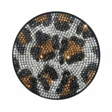Tatakan Gelas Mobil Motif Leopard Berkilau dengan Rhinestone, Tatakan Minuman Berkilau 2,75 Inci, Aksesori Dekorasi Interior Kendaraan, Tahan Noda - A - View 7