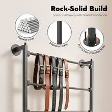 XIANXUS Wall Mounted Display Rack Scarf Rack Scarf Display Stand Bathroom Hanging Rack - Black - View 4