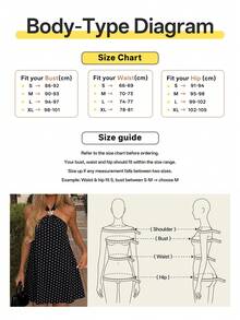 Plus Size Women's Halter A-Line Polka Dot Print Loose Short Dress, Suitable For Daily Wear And Vacation Elegant Black Party Summer - Black - View 7