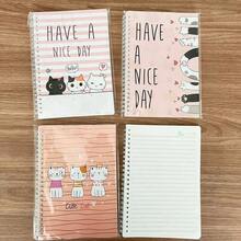 Caderno Gatinhos Cute A5 – Have a Nice Day, Espiral - Quadrado - Visão 9