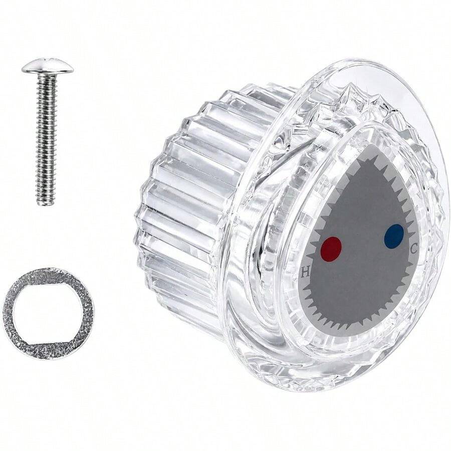 Shower Knob Fit Posi-Temp (100710) One-Handle Tub Shower Handle Kit Faucet Accessory White Knob Insert - B - View 1