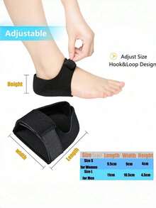 1 Pair Of Unisex Shock-Absorbing Heel Pads With Hook-And-Loop Closure; Adjustable U-Shaped Silicone Heel Sleeves Suitable For Sports Shoes, Dress Shoes, And Basketball Shoes. - Multicolor - View 3