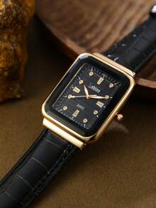1pc Fashionable Quartz Wristwatch For Men, Suitable For Daily Wear, Birthday/Graduation Gift, Casual Occasions - Black - View 8