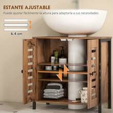 Over-The-Toilet Storage Cabinet, Adjustable Shelves, Melamine, 60 X 30 X 60 Cm, For Bathroom And Toilet, Rustic Brown - Multicolor - View 6