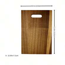 1pc Wooden Cutting Board, Multi-Functional Surfboard Shape With Hanging Hole, Kitchen Accessory Home Essential, Bread Cheese Fruit Meat Food Serving Tray, Indoor Kitchen Cooking Prep Board, Outdoor Camping BBQ Tray - Khaki - View 10