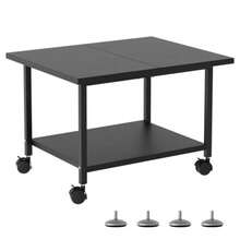 SwaaVee Soporte para impresora, soporte para impresora de 2 niveles debajo del computadora, carrito para impresora con ruedas para el hogar, oficina, estante de almacenamiento resistente, negro - Multicolor - Ver 2