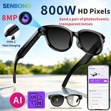 SENBONO 2026新款AI智能眼鏡，搭載8MP相機，支援AI智能翻譯、多國語言翻譯、無線通話、音樂播放、語音助手、錄音、錄影等多功能，相機眼鏡 - 查看 1