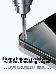 Auto-Adsorption, Effectively Protect Your Privacy - Easy One-Pull Application, High-Aluminum Tempered Glass Screen Protector With Built-In Dust-Proof Net Compatible With Iphone 18 Pro/18 Pro Max, Dust-Free Storage, Anti-Peeping On Both Sides, Reject Peeping, Integrated Dust-Proof Earpiece, Effectively Protect Earpiece, Smooth Oleophobic Anti-Fingerprint, Original Image Quality, One-Touch Application With No Bubbles - Black - View 7