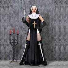 Halloween 5-Piece Women's Wig Set - Wig Costume Accessories, Wig Headpiece, Wig Collar, Gloves, Shoulder Pendant Necklace, Knee Socks Adult Costume Set - Multicolor - View 3