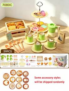 Set Pesta Teh Anak Perempuan 39 Buah, Set Teko Realistis, Mainan Dapur Bermain Waktu Minum Teh Putri, Termasuk Teko dan Cangkir, Cocok untuk Hadiah Ulang Tahun, Paskah, untuk Anak-anak dan Balita - MultiWarna - View 7