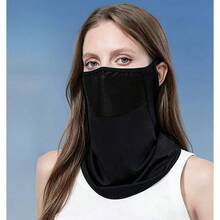1pc Earring Design Cool Mesh Sun Protection Scarf, UV Protection Breathable Face Mask, Lightweight Sun Protection Face Mask, Suitable For Cycling, Driving And Outdoor Activities - Black - View 5