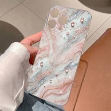 1 pieza Funda de teléfono minimalista con patrón de mármol de concha, alta transparencia, anti-caída, anti-rayones, anti-huellas, carcasa suave de TPU transparente, protección de lente de cámara compatible con Apple, Nothing, Pixel, funda protectora - Multicolor - Ver 2