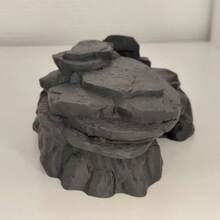 Stone Appearance Aquarium And Reptile Hide Cave, Rock Style Fish Tank Decoration Suitable For Fish, Shrimp, Gecko And Lizard, Plastic Material, Black/Grey/Light Brown - A - View 7