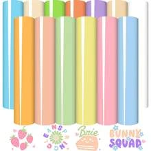 12+1 Pack Pastel Heat Transfer Vinyl - 12 X 10 Inches, Includes 6 Bohemian Color Craft Vinyl Glossy Pastel Sheets, Iron-On Vinyl Craft Cutter For DIY Projects, Compatible With Silhouette Cameo - Mixed Colors - View 10