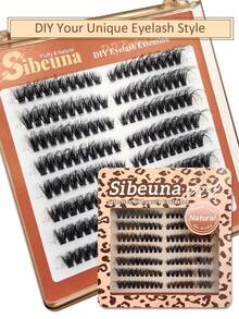 Sibeuna 160片 60D 0.05mm 細軟簇裝接睫毛，10-18mm 漸層長度，D捲單根假睫毛，蓬鬆輕盈效果，DIY居家貓眼睫毛 - D - 查看 3