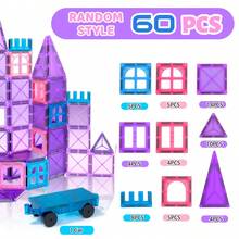 Magnetic Building Blocks 40/60/100pcs Magnetic Construction Blocks Set STEM Stacking Blocks Montessori Learning Toy Gift Suitable For Children 3 Years And Above Boys Girls Kindergarten Preschool Toy Mixed Colors - Multicolor - View 11