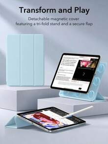 Compatible With Ipad Pro Protective Case, New Air7 Apple 11 Protective Case, 10th Generation Magnetic Double-Sided Clip Mini 7 All Inclusive Anti Drop Air654 Tablet, 13 Inch Detachable, 12.9 Thin And Light - Baby Blue - View 4