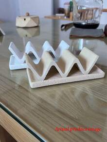 Unique Modern Design Wavy Soap Dish, Faux Agate With Base Soap Box Soap Holder Soap Tray, Suitable For Shower, Countertop, Kitchen Sink, Anti-Slip Soap Rack, Rust-Proof Soap Storage Box, Suitable For Home And Hotel - Multicolor - View 5