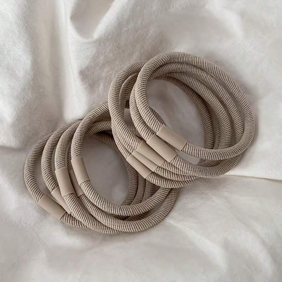 10pcs High Elasticity Durable Black Basic Hair Ties, Used For Updo Hairstyles, Cute Hair Ropes, Suitable For Girls, Women Hair Accessories, Random Colors. - Multicolor - View 1