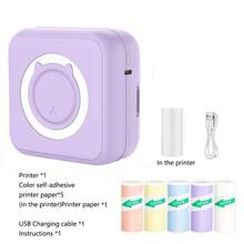 PRINHSJI Wireless Mini Printer, Portable Inkless Thermal Sticker Printer With 5 Rolls Printing Paper, For Photos, Notes, Gift, Receipts, Lists, And DIY Journals, Compatible With IOS & Android - Multicolor - View 14