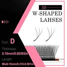 CoMango 12排 0.1mm 3D/4D/5D 預製扇形接睫毛 W款 D捲度 仿貂毛 自然柔軟蓬鬆豐盈睫毛 - D - 查看 11