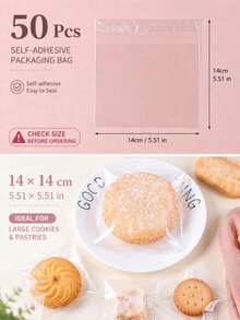 Transparent Self-Adhesive Baking Packaging Bags, Multiple Sizes OPP Dessert Bags, Suitable For Cookies, Pastries And Handmade Snacks, National Day Gift Giving Event, Saudi Arabia National Day - Multicolor - View 19