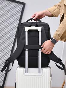 1pc Large Capacity Multifunctional Business Backpack With Luggage Strap And Multiple Compartment Storage, Suitable For Business And Commuting - Multicolor - View 6