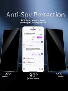 Navigator 3pcs/Pack, Compatible With Samsung Models, Silk-Printed Black Edge Tempered Glass Screen Protector, Supports Fingerprint Unlock, Anti-Peeping Glass Film, Waterproof, Anti-Fingerprint, Anti-Collision, Anti-Scratch. Hydrophobic Coating, Reduces Dust Adhesion And Accumulation, Compatible With Galaxy S21/S22/S23/S24 Ultra/S24 Fe/S25/S25 Ultra/S26 Ultra/S26 Plus/S26/Z Fold 8 UItra/Fold 8/Fold 7/Fold 6/Fold 5/Fold 4/S25FE - Black - View 4